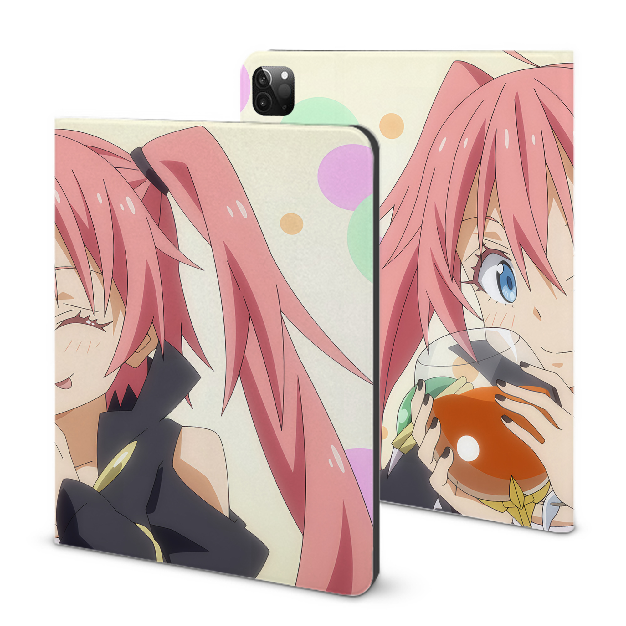 （画像用） 転スラ Regarding Reincarnated to Slime IPadケース ペンホルダー付き ブックスタイルデザイン